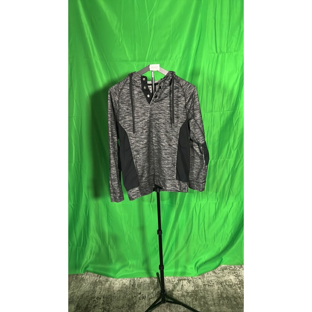 Helix Mens Space-Dye Performance Hoodie Charcoal Grey Mixed Media Size M